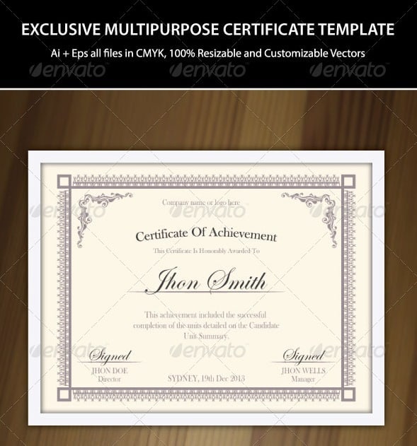multipurpose certificate templates