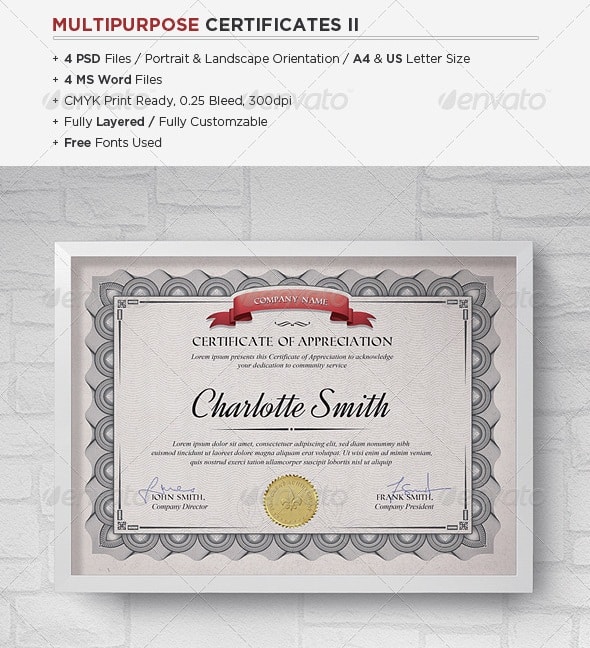 multipurpose certificates ii