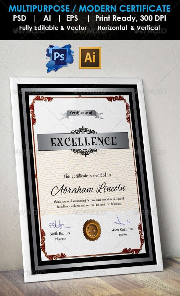 simple excellence certificate gd004