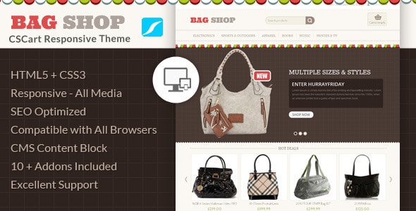 bag shop - cs-cart responsive theme