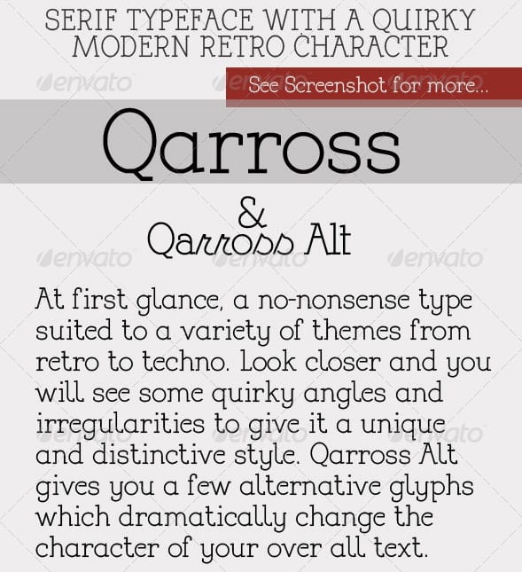 qarross modern serif with alternates