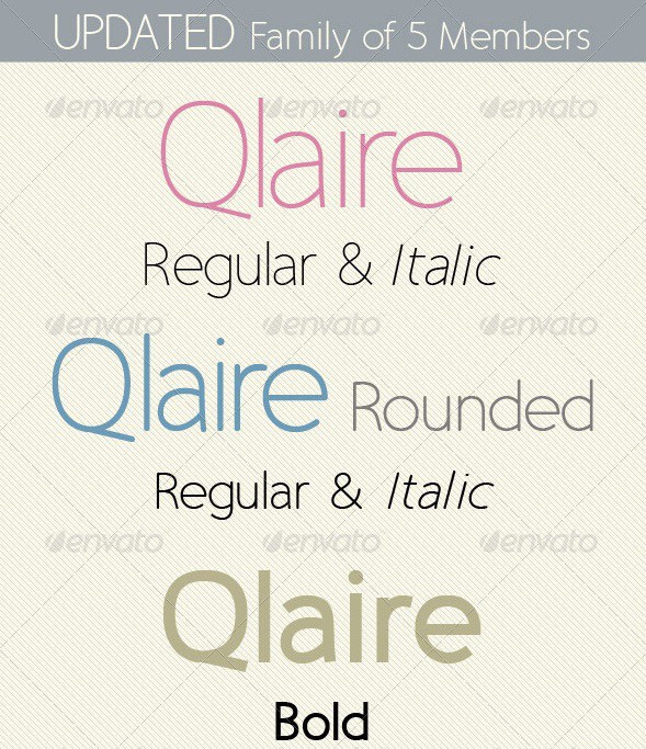 qlaire; clean, modern, fresh font family
