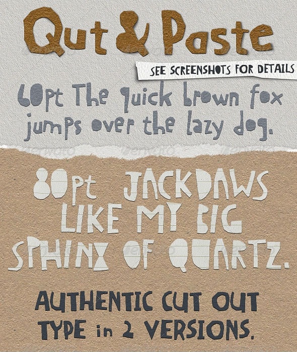 qut&paste: paper collage cutout typeface