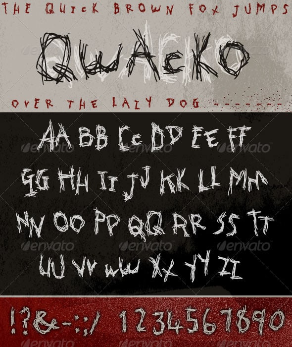 qwacko font; hand-drawn graffiti type