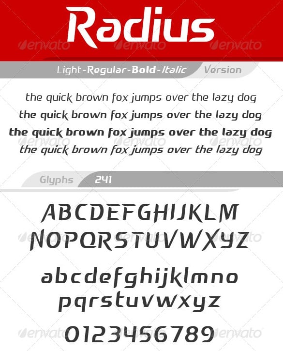 radius font