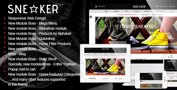 opencart fashion shoes store - sneaker