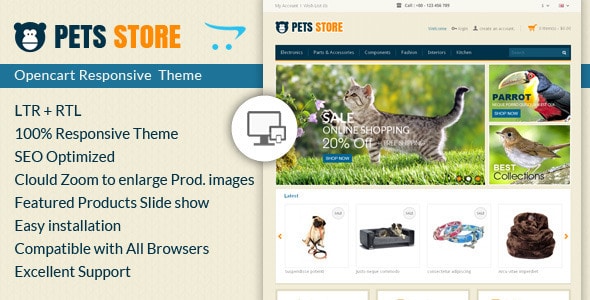 pet store - opencart responsive theme