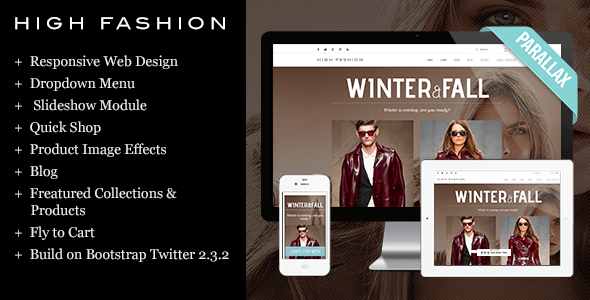 high fashion responsive shopify theme - parallax