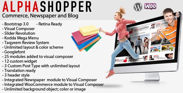 alphashopper - clean newspaper and woocommerce wp