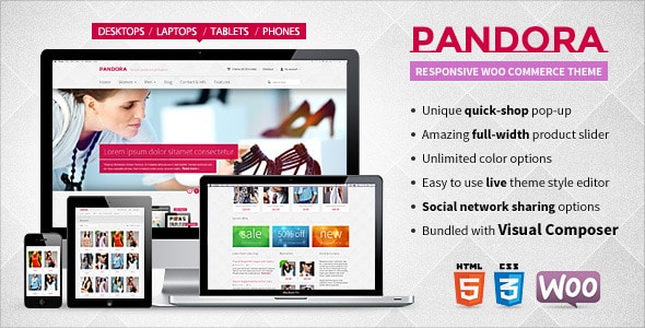 pandora — responsive woocommerce html5 theme
