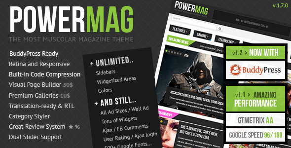 powermag: the most muscular magazine/reviews theme