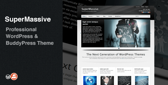 supermassive: professional wordpress/buddypress theme