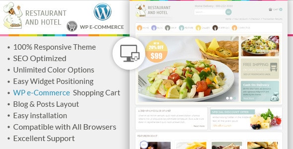 restaurant - wordpress e-commerce theme