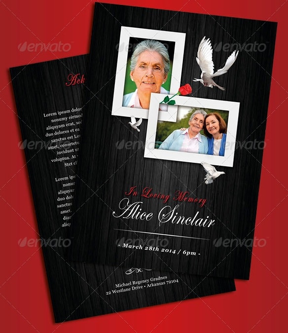 modern funeral program brochure template