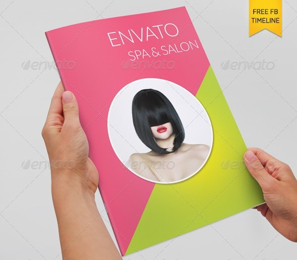 spa & salon bi-fold brochure template