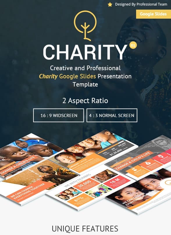 charity creative google slides presentation template